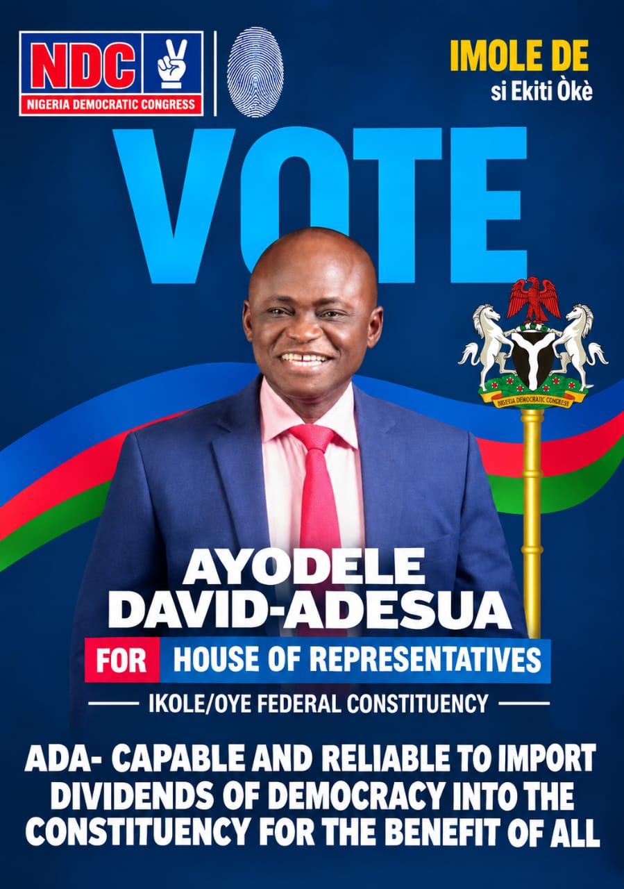 Official NDC campaign poster: Imole De Si Ekiti Okè